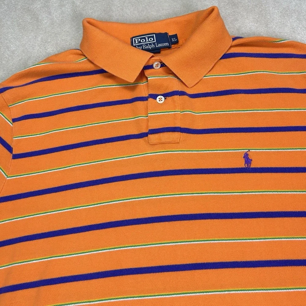 Vintage 90s Polo Ralph Lauren Shirt Men's XL Custom Fit USA Made Pique Preppy